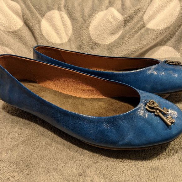 Anthropologie Pilcro & The Letterpress Flats Royal Blue w/Keys Women's s… - Picture 1 of 6